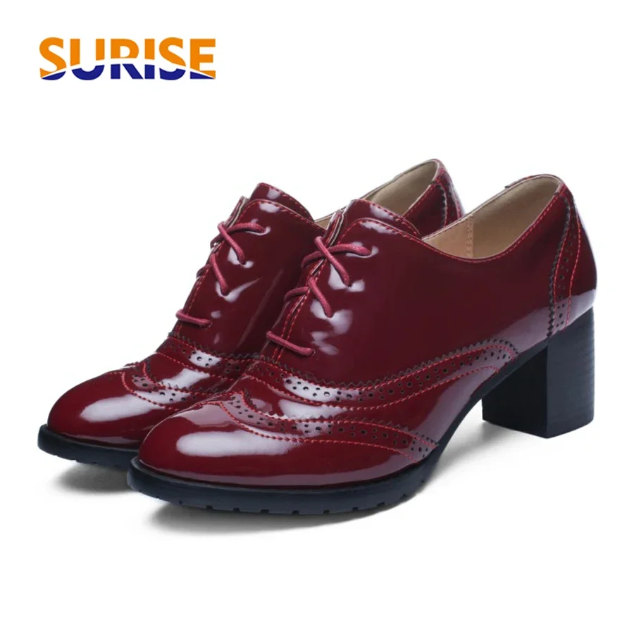Oxford Lace Up Women - Oxfords-Escarpins britanniques en cuir verni pour